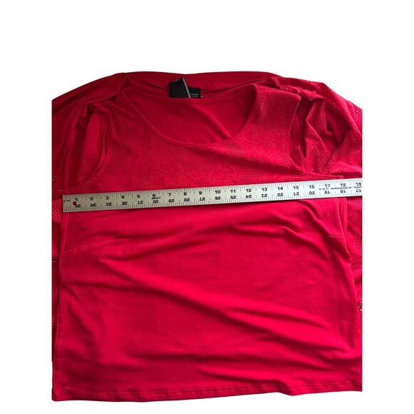 Alfred Dunner Studio Red 2-Piece Open Front Cardigan & Tank Set S Floral Lace - Picture 6 of 8